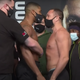 Anthony Joshua, left, and Kubrat Pulev got awfully touchy in their weigh-in.